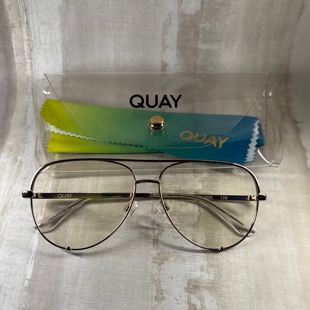 Quay Australia Gold Aviator Eyeglasses